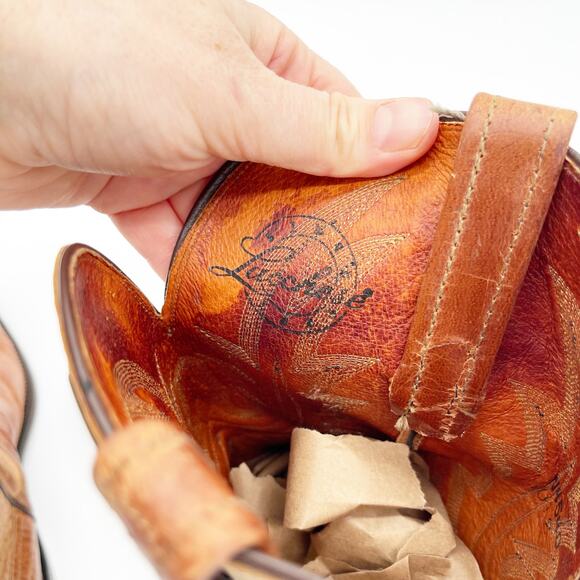 Lucchese Savannah N4540 Women’s 8 Tan Leather Snip Toe Western Cowgirl Boots - Picture 9 of 11